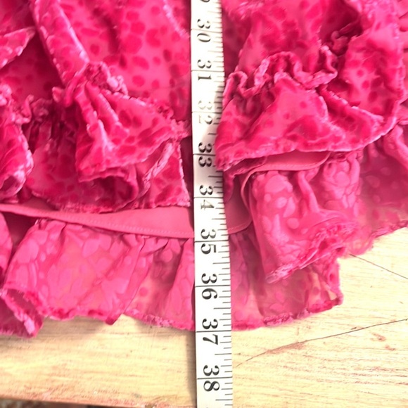 SHOSHANNA,Arlene Tiered Exquisite Velvet Mini-dress In Fuchsia,Fabulous!Size 12 - Picture 15 of 16